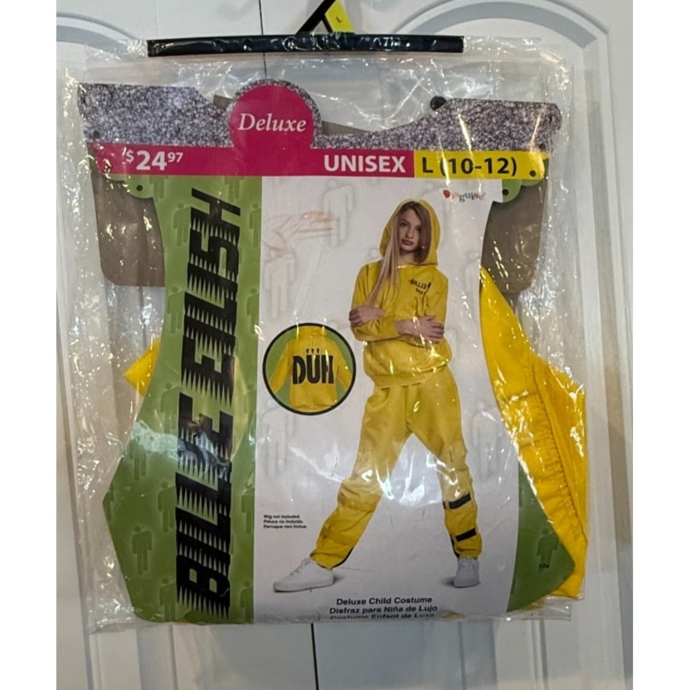 Billie Eilish Deluxe Yellow Bad Guy Costume Unisex L Halloween Costume NWT